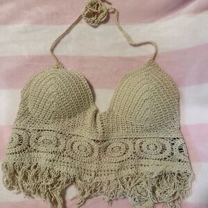 One size, beige tie top